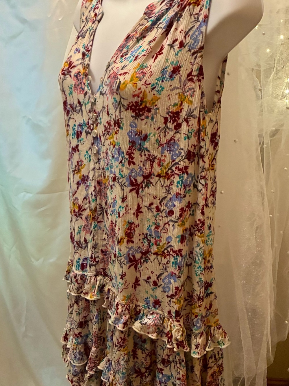 Love Floral Ruffled Sleeveless Mini Dress - Picture 4 of 7